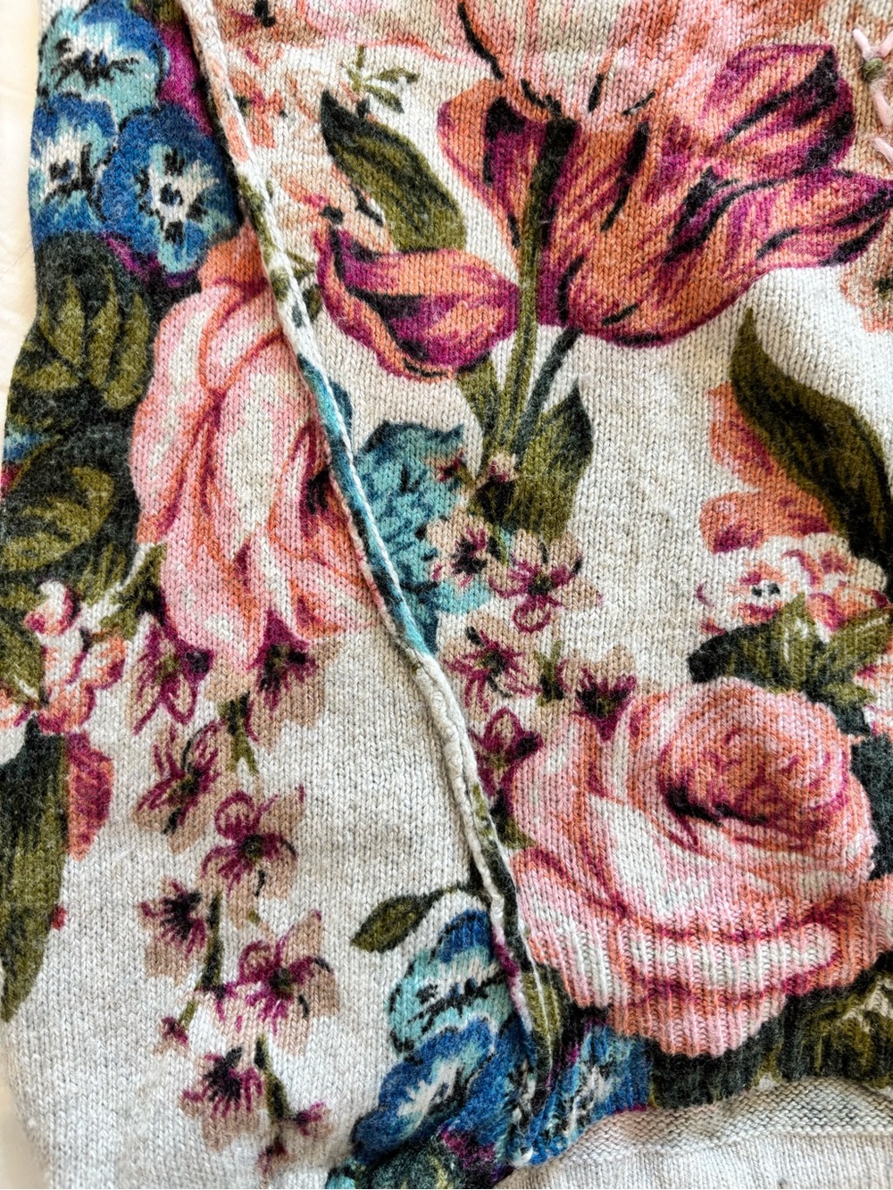 Anthropologie Angel Of The North S Gray Floral Sweater Embroidery Cottagecore - Picture 12 of 14